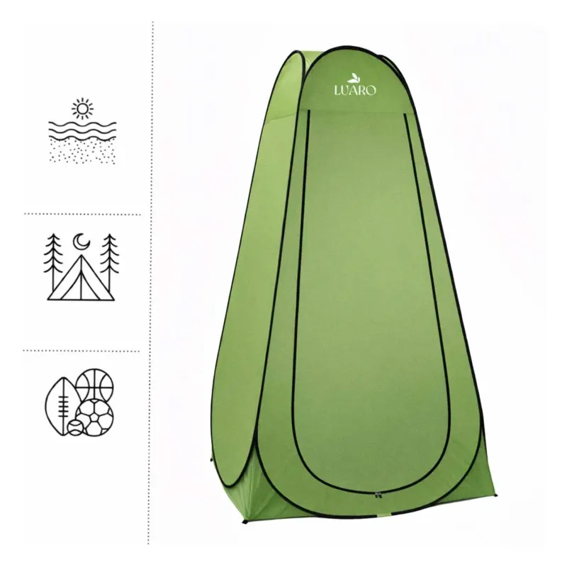 Namiot LUARO samorozkładający na prysznic przebieralnia turystyczna toaleta wc zielona
