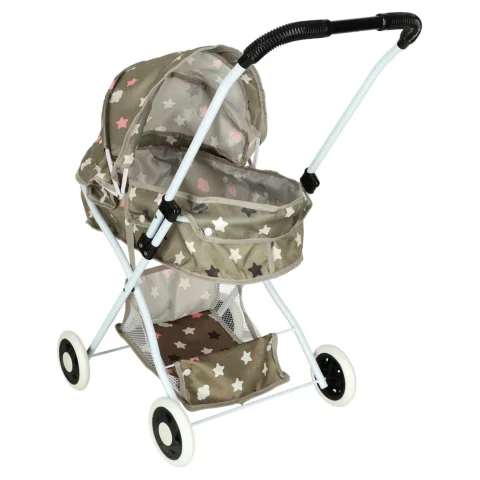 Wózek dla lalek gondola głęboki + torba gwiazdki