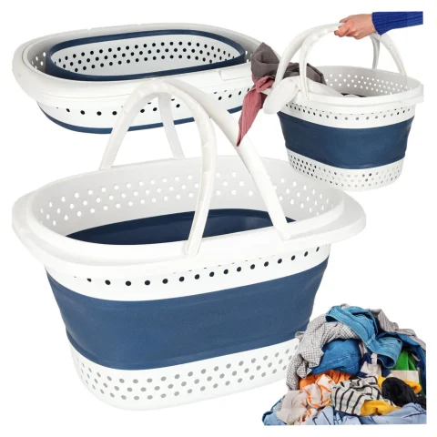 Kosz na pranie składany silikonowy duży koszyk 32L