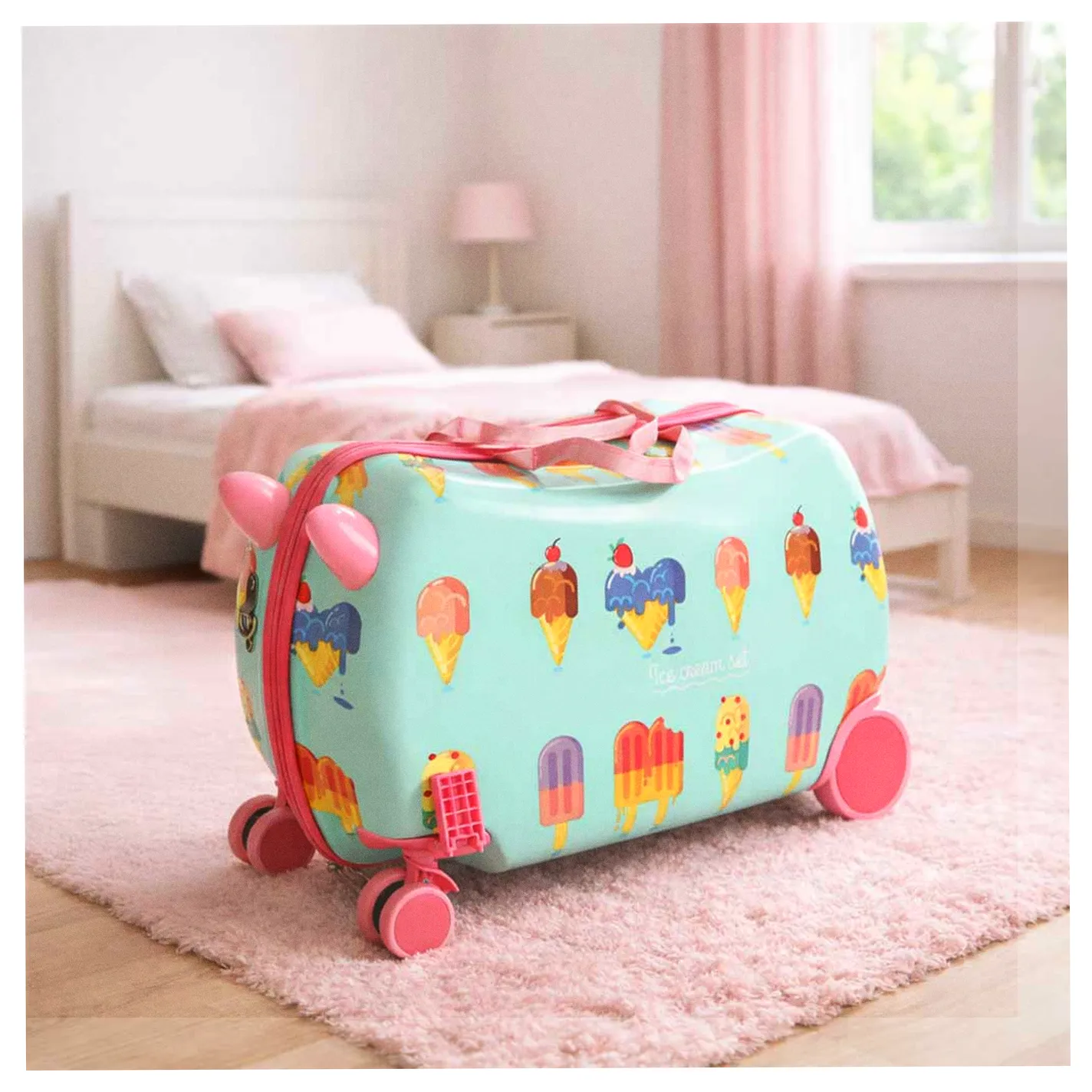 Walizka podróżna dla dzieci na kółkach bagaż podręczny lody - obrazek 11