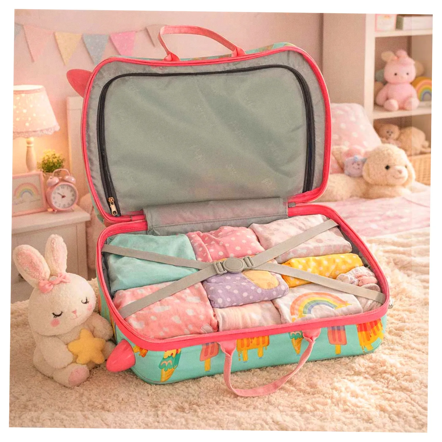 Walizka podróżna dla dzieci na kółkach bagaż podręczny lody - obrazek 12