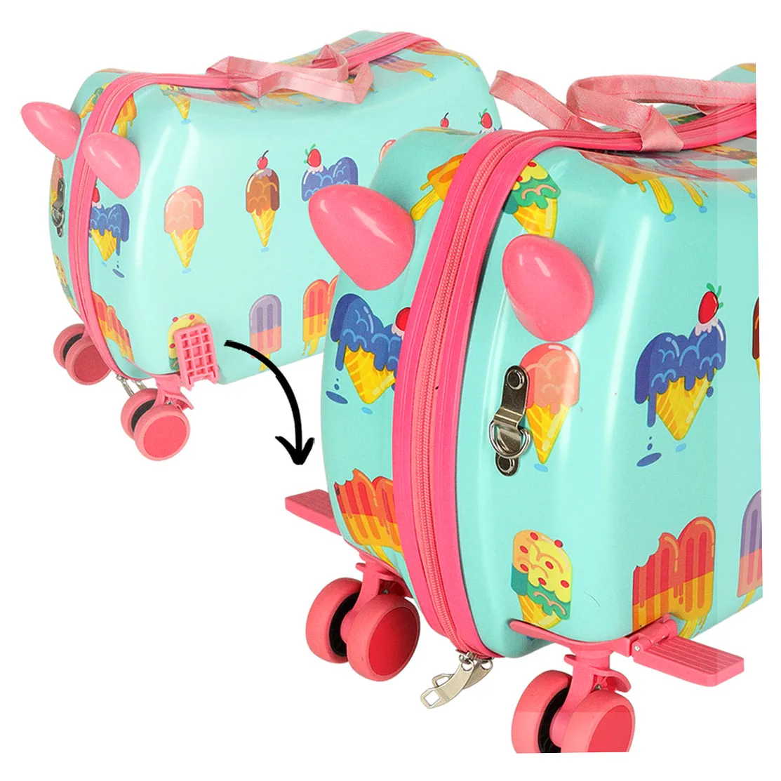 Walizka podróżna dla dzieci na kółkach bagaż podręczny lody