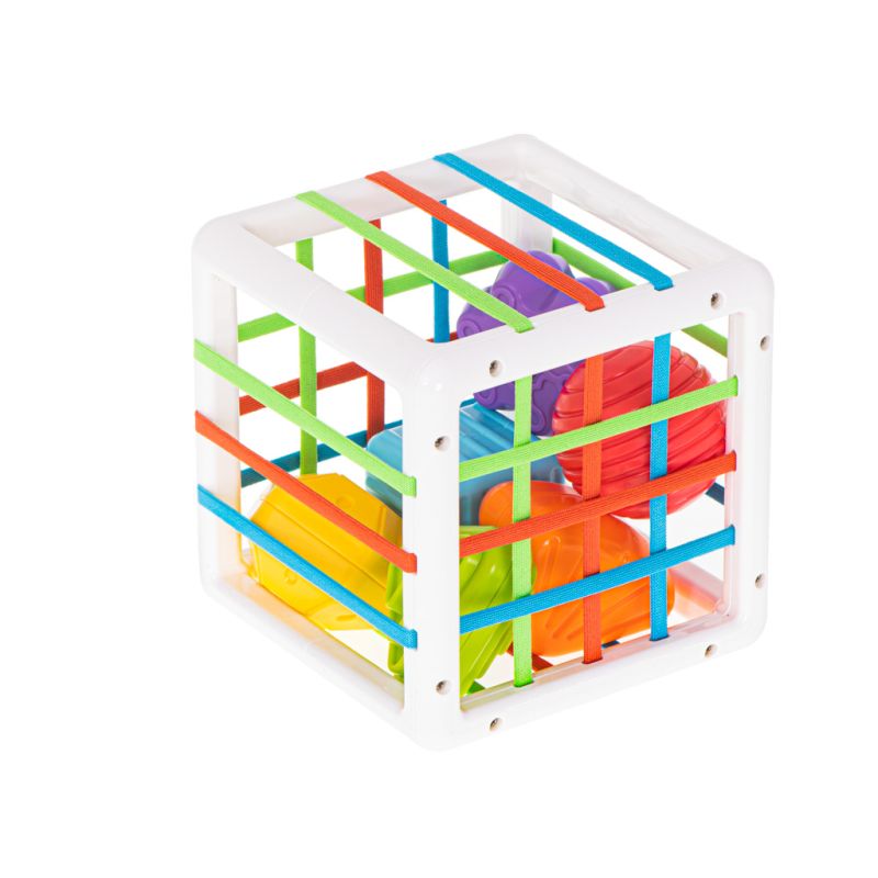 Kostka sensoryczna elastyczna układanka sorter kształtów zabawka wtykana 7 el. - obrazek 5