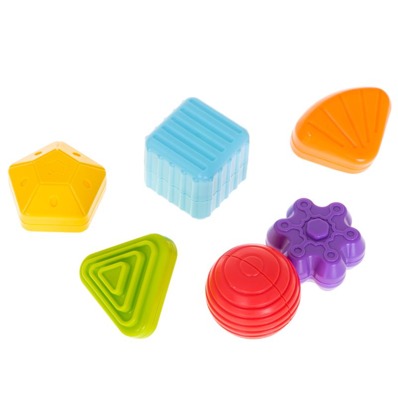 Kostka sensoryczna elastyczna układanka sorter kształtów zabawka wtykana 7 el. - obrazek 6