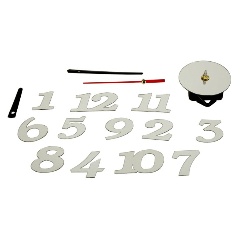 Zegar Ścienny naklejany DIY regulowany nowoczesny srebrny 12 godzin - obrazek 4