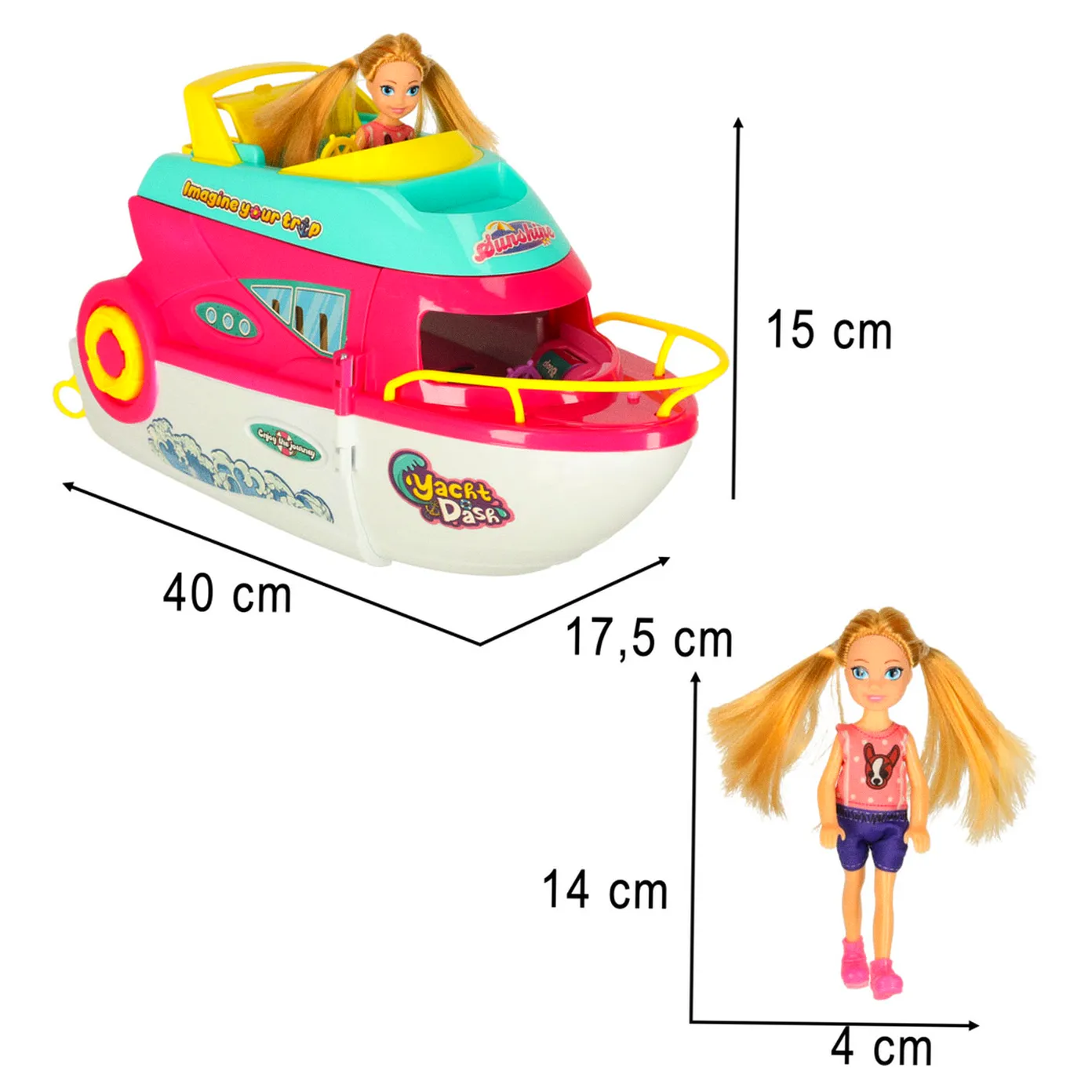 Łódź dla lalek jacht imprezowy rozkładany lalka deska surfingowa - obrazek 16