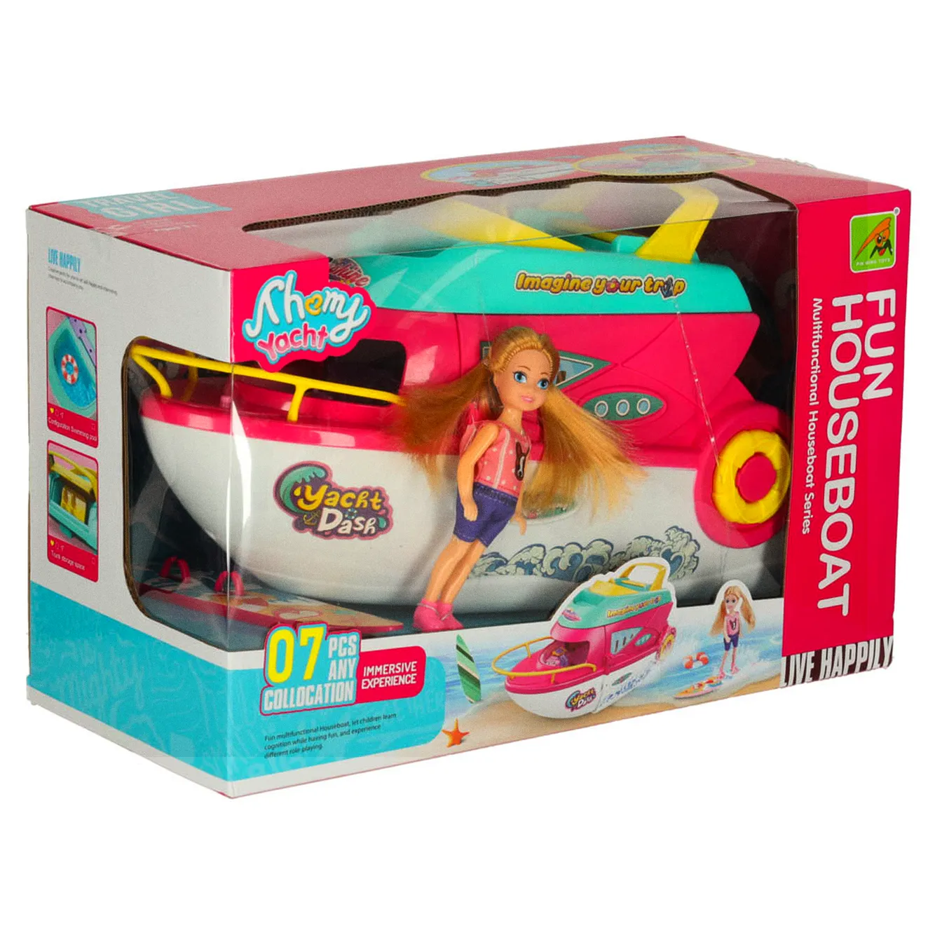 Łódź dla lalek jacht imprezowy rozkładany lalka deska surfingowa - obrazek 17