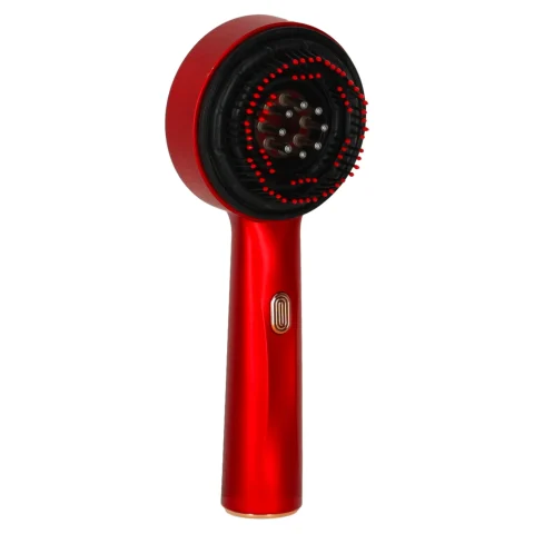 Masażer szczotka do masażu skóry głowy aplikator olejków USB czerwona