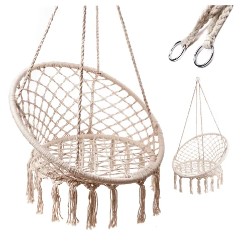 Huśtawka LUARO fotel bocianie gniazdo ecru 80cm 150kg