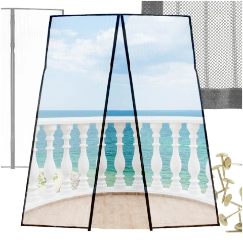 Moskitiera siatka magnetyczna LUARO na drzwi solidna mocny magnes 100x210cm