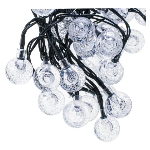Lampki ogrodowe solarne kulki 7m 50LED zimny biały
