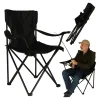 Krzesło składane wędkarskie LUARO turystyczne kempingowe na ryby czarne