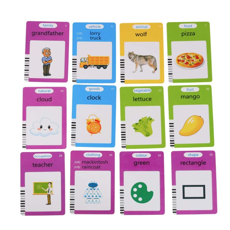 Nauka języka angielskiego czytnik kart do nauki słówek fiszki znikopis niebieski - obrazek 8