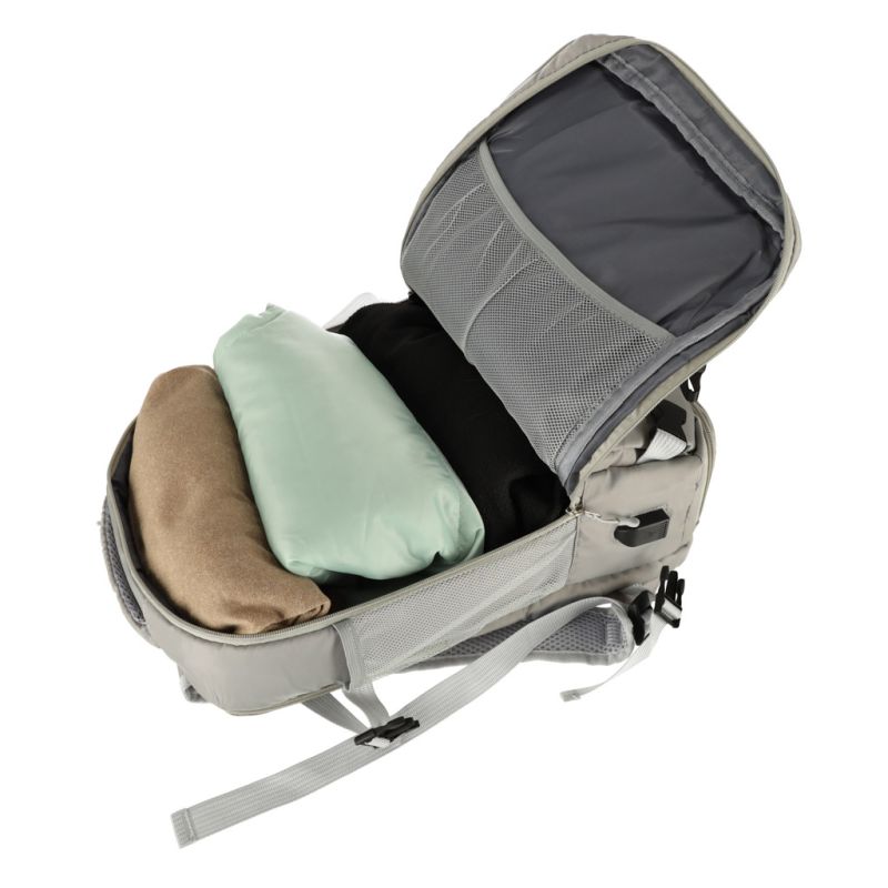 Plecak podróżny bagaż podręczny RYANAIR WIZZAIR USB szary - obrazek 3