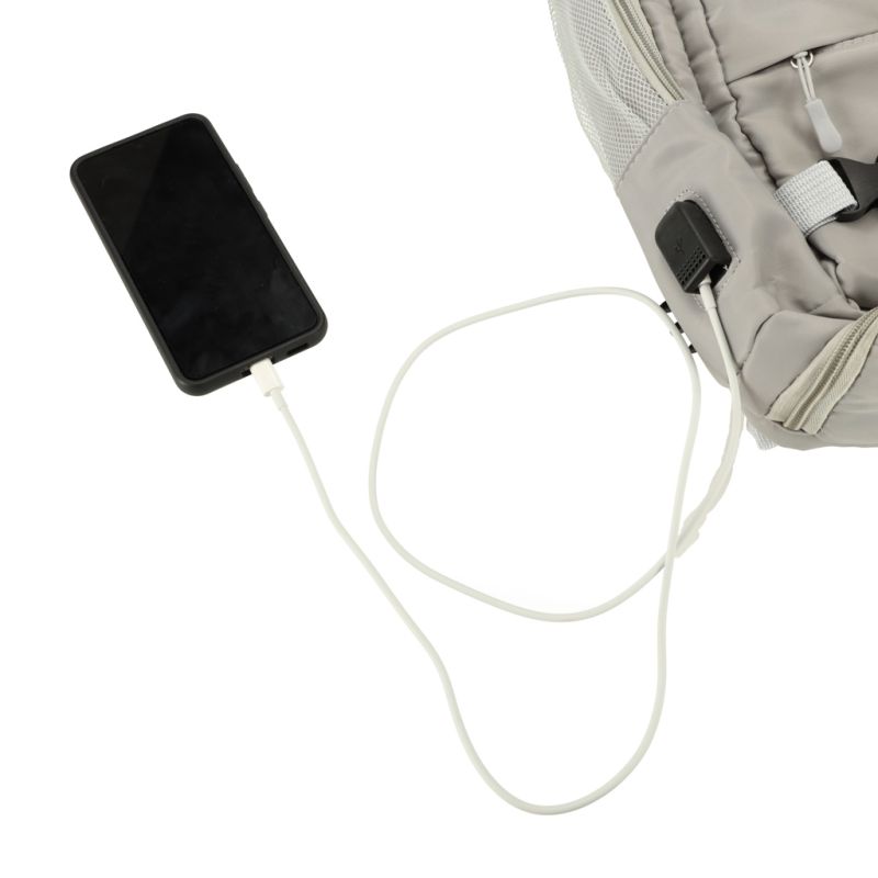 Plecak podróżny bagaż podręczny RYANAIR WIZZAIR USB szary - obrazek 4