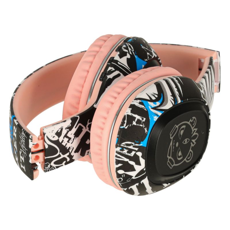 Słuchawki bezprzewodowe nauszne Bluetooth RGB Gaming Sport 200mAh różowe - obrazek 2