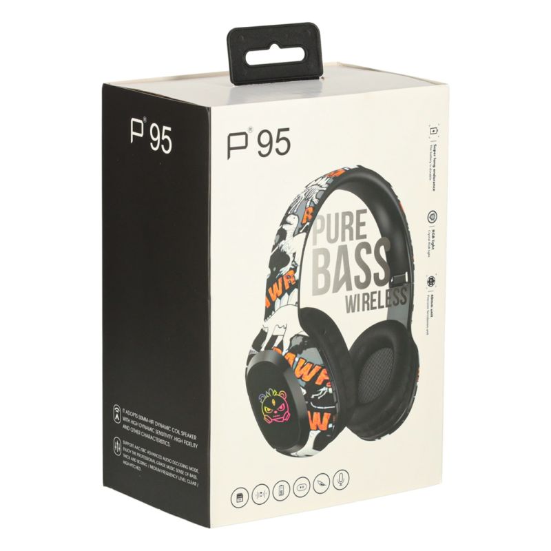 Słuchawki bezprzewodowe nauszne Bluetooth RGB Gaming Sport 200mAh różowe - obrazek 11