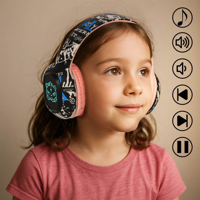 Słuchawki bezprzewodowe nauszne Bluetooth RGB Gaming Sport 200mAh różowe - obrazek 14