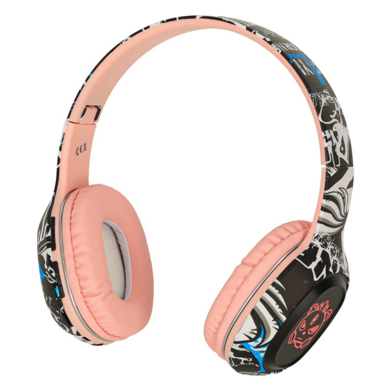 Słuchawki bezprzewodowe nauszne Bluetooth RGB Gaming Sport 200mAh różowe - obrazek 4