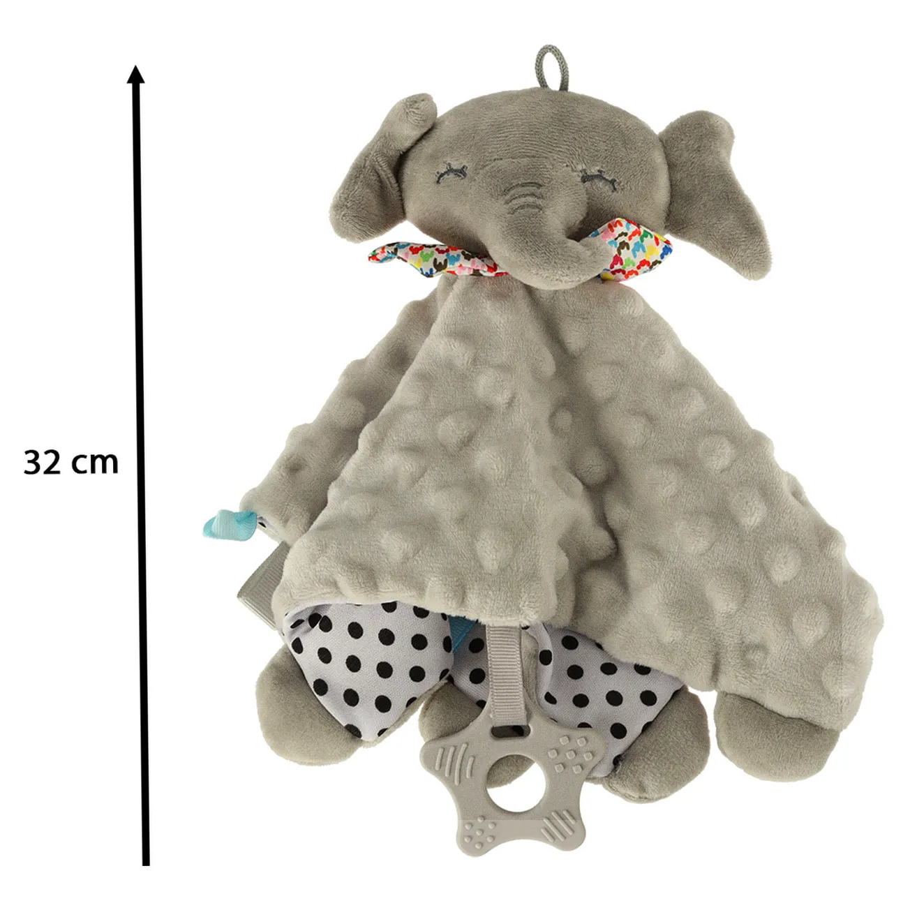 Maskotka sensoryczna szeleszcząca metki słonik - obrazek 6