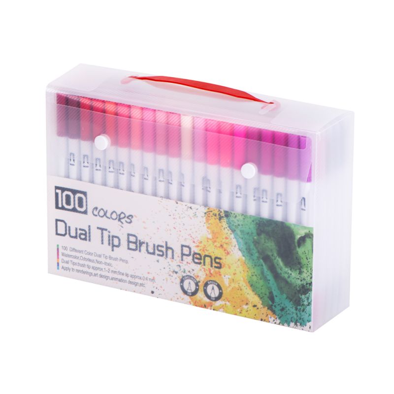 Flamastry mazaki cienkopisy dwustronne zestaw w walizce 100 kolorów - obrazek 8