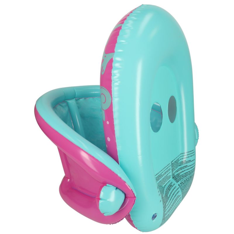Kółko do pływania koło dmuchane dla niemowląt pontonik z daszkiem BESTWAY 34091 różowe - obrazek 7