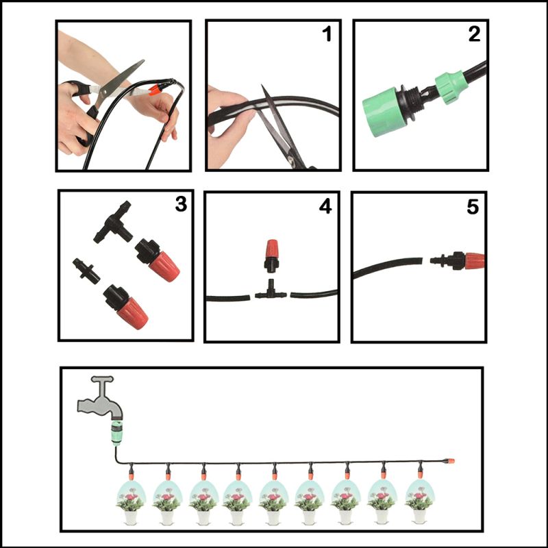 Zraszacz ogrodowy kurtyna wodna mgiełka system nawadniania 15m - obrazek 3