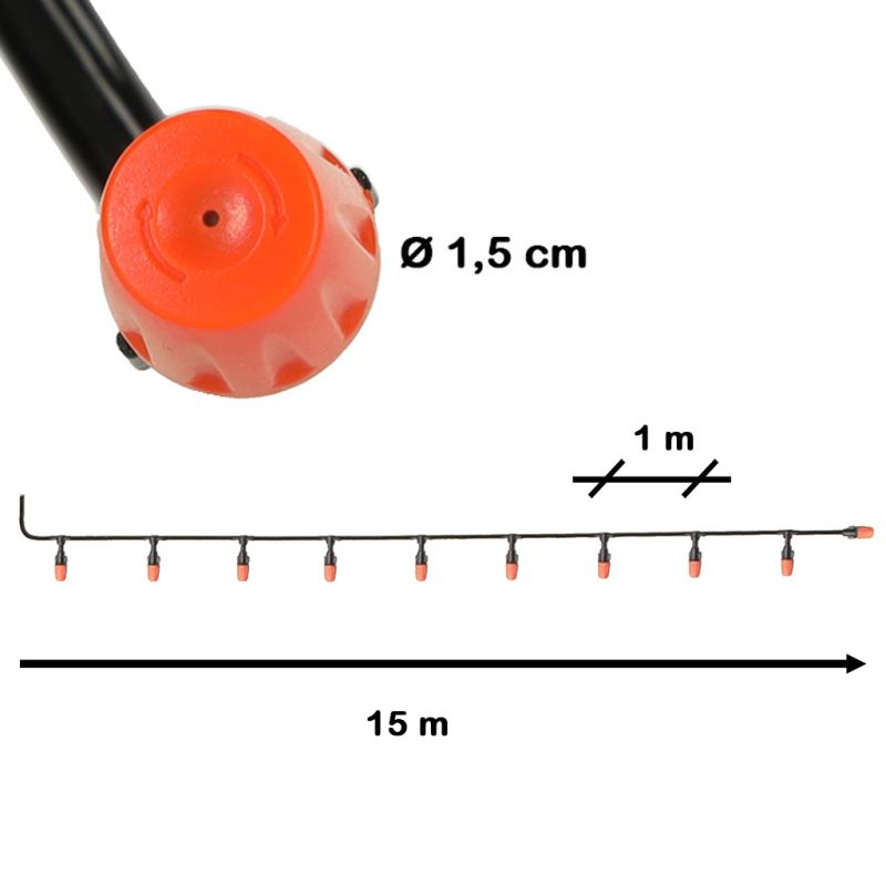 Zraszacz ogrodowy kurtyna wodna mgiełka system nawadniania 15m - obrazek 9