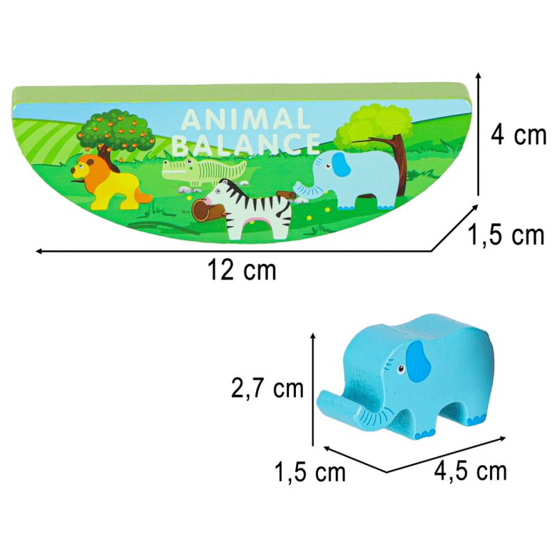 Gra zręcznościowa montessori układanka balansująca klocki zwierzątka drewniane - obrazek 9