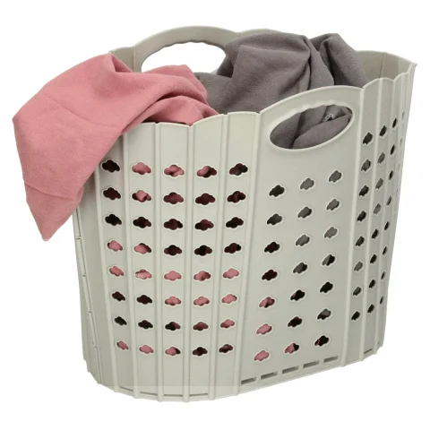 Kosz na zakupy pranie składany organizer łazienkowy z uchwytem szary