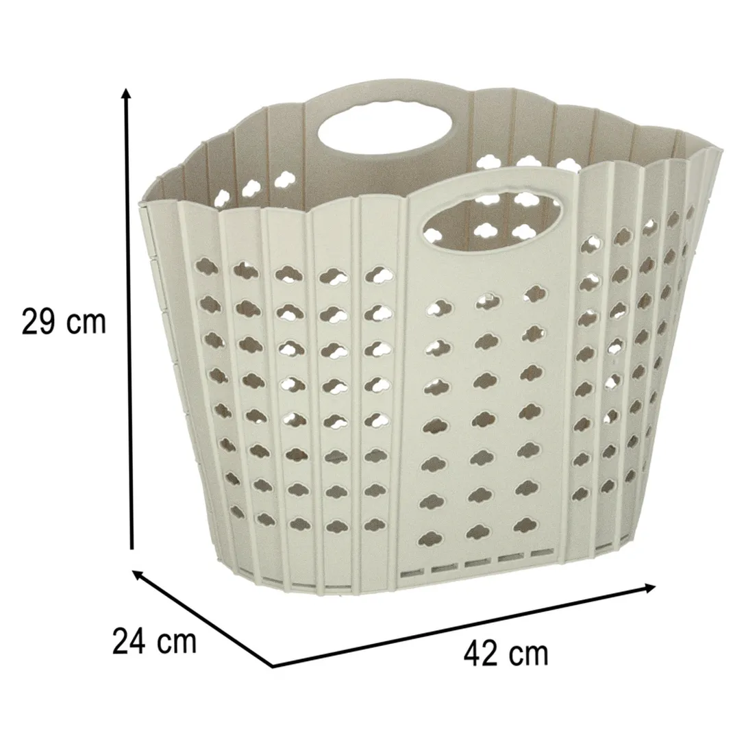 Kosz na zakupy pranie składany organizer łazienkowy z uchwytem szary - obrazek 7