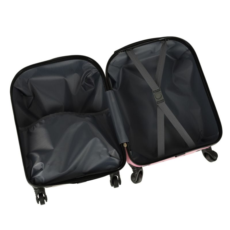 Walizka podróżna dla dzieci bagaż podręczny na kółkach kot różowa - obrazek 8