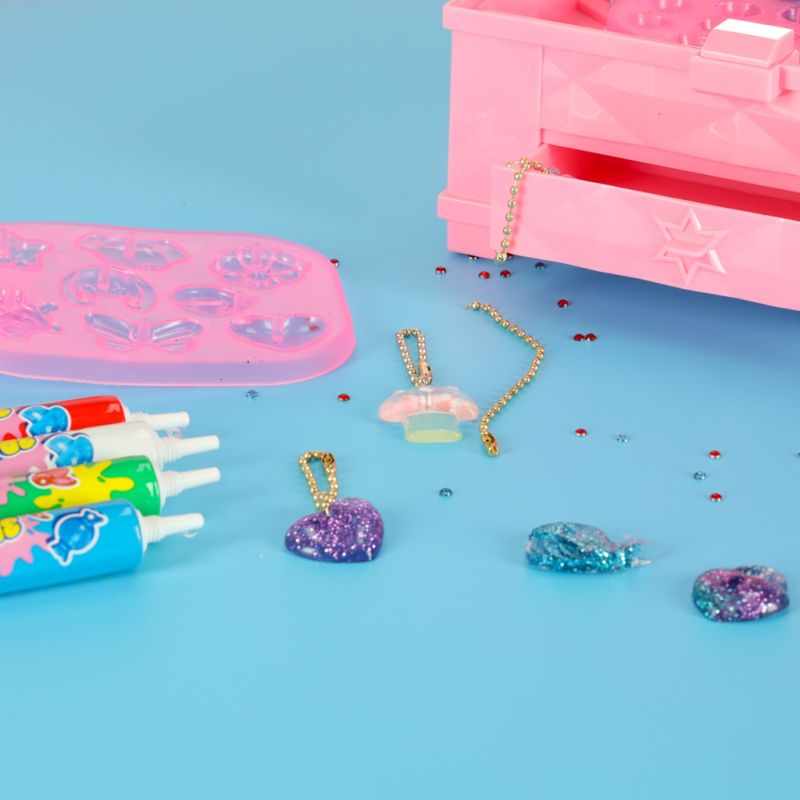 Kreatywny zestaw do robienia biżuterii koralików zawieszek magiczne pudełko UV - obrazek 13