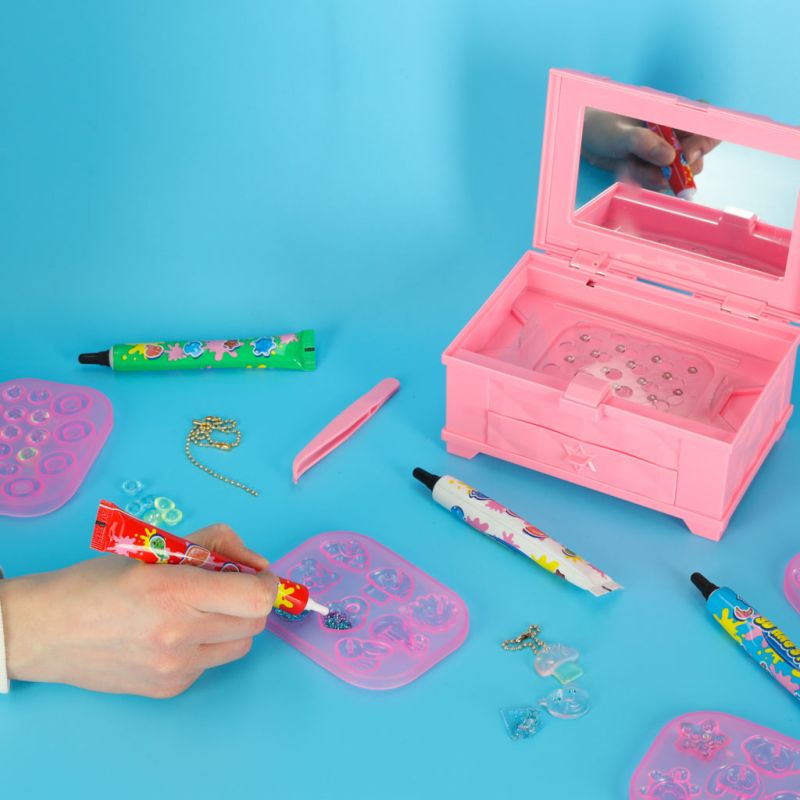 Kreatywny zestaw do robienia biżuterii koralików zawieszek magiczne pudełko UV - obrazek 14