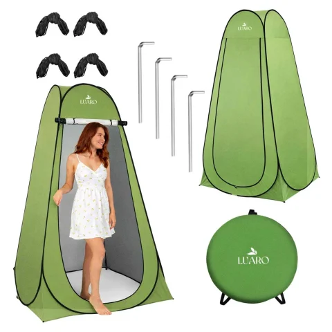 Namiot LUARO samorozkładający na prysznic przebieralnia turystyczna toaleta wc zielona