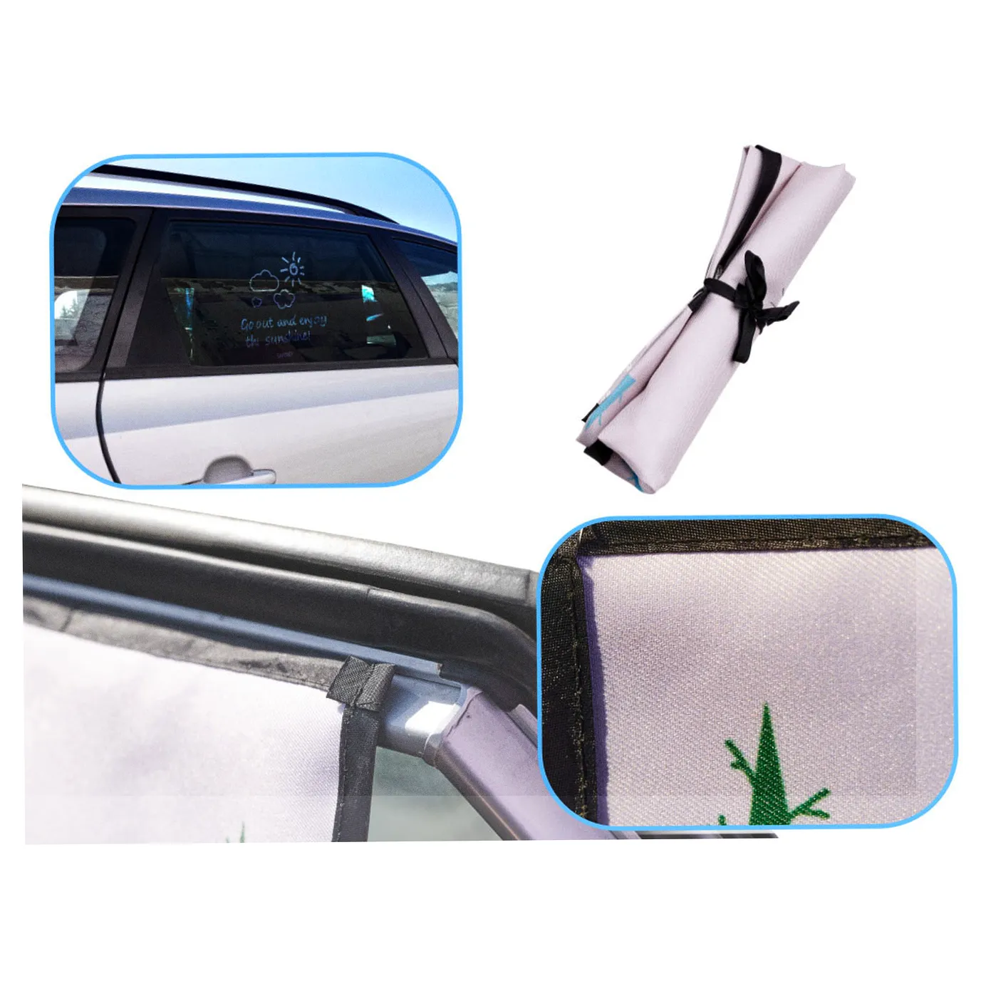 Osłona Zaslona szyby do auta kurtyna magnetyczna przeciwsłoneczna kaktus