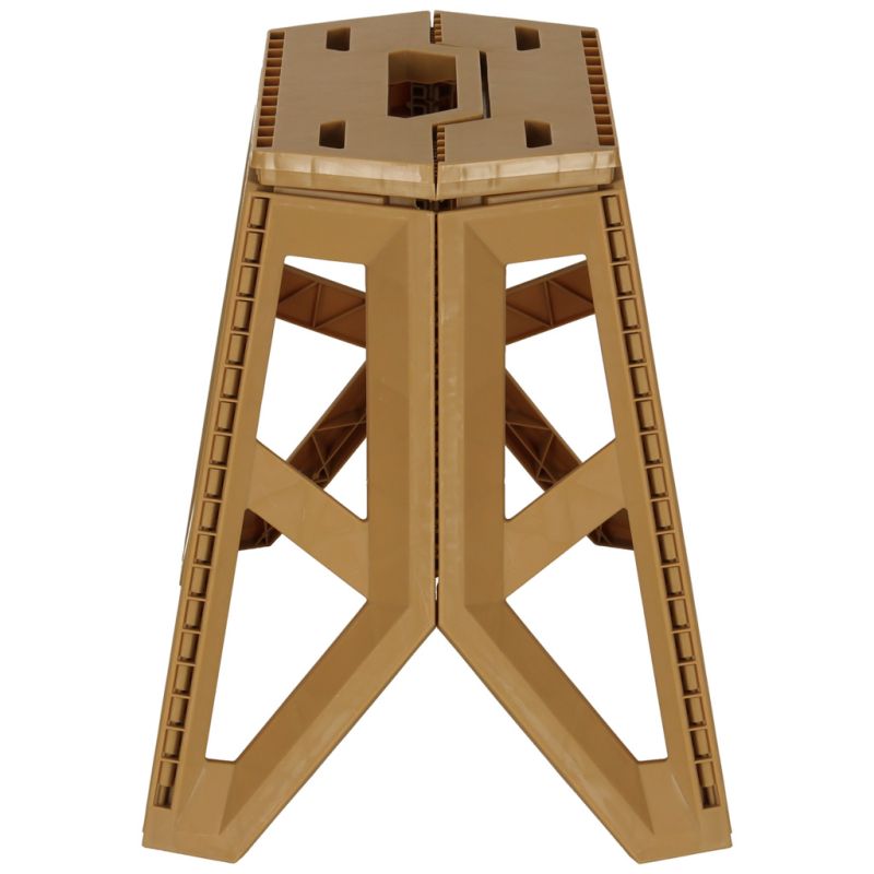 Taboret składany krzesełko turystyczne kempingowe przenośne 40 cm beżowy - obrazek 4