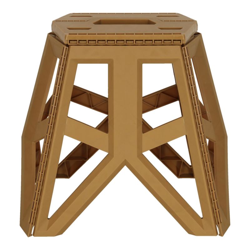 Taboret składany krzesełko turystyczne kempingowe przenośne 40 cm beżowy - obrazek 5