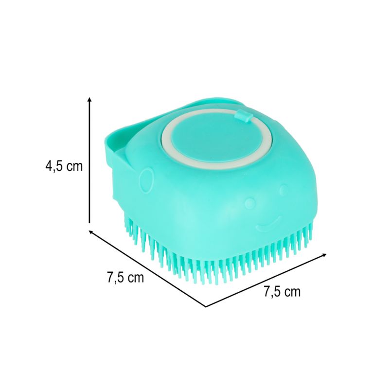 Szczotka silikonowa czyścik myjka do mycia psów kotów z dozownikiem miętowa - obrazek 9