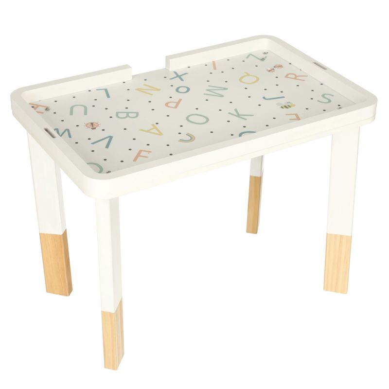 Tablica manipulacyjna LULILO LUDO stolik drewniany sensoryczny 2w1 miętowy - obrazek 2