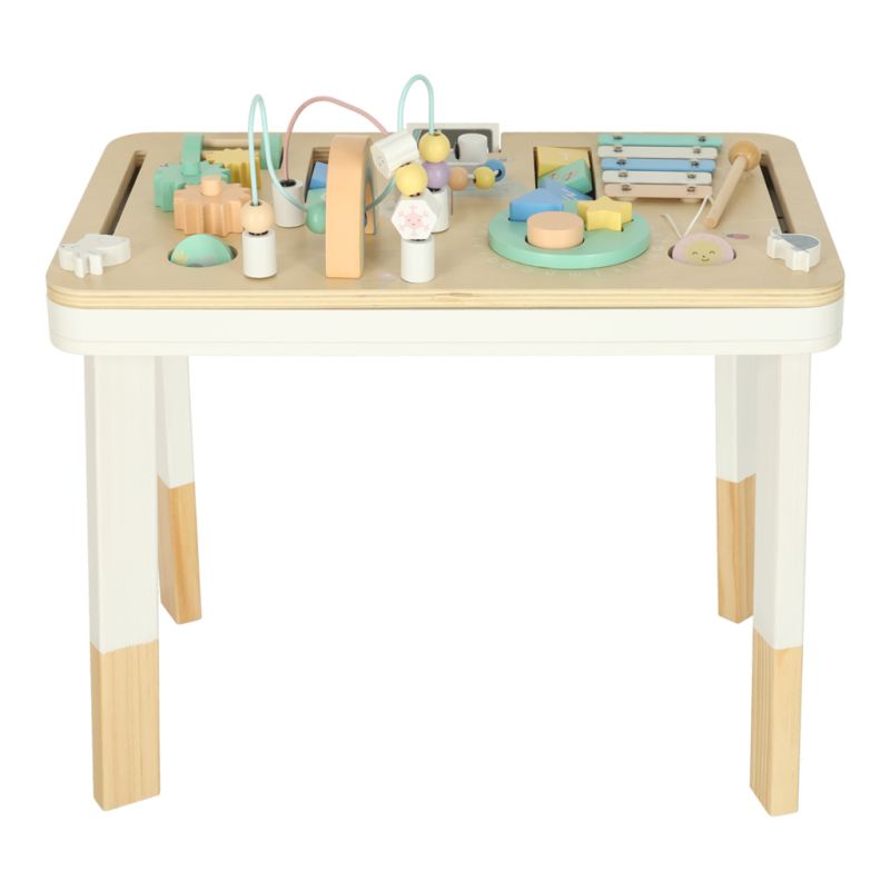 Tablica manipulacyjna LULILO LUDO stolik drewniany sensoryczny 2w1 miętowy - obrazek 9