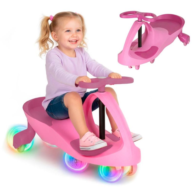 Jeździk grawitacyjny LED Swing Fix S3 świecące koła różowy - obrazek 5