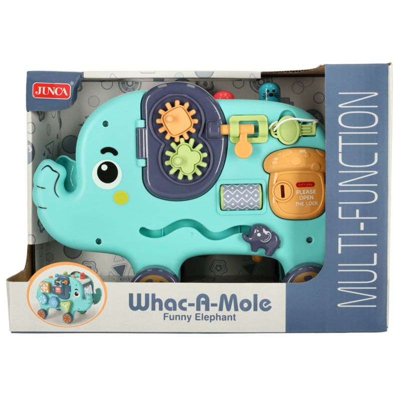 Słonik tablica manipulacyjna montessori wbijak sorter klocki młotek 26cm - obrazek 5