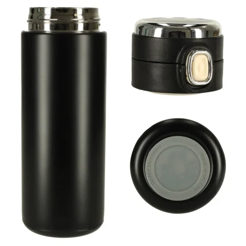 Kubek bidon termiczny z ustnikiem termos LED 350ml czarny