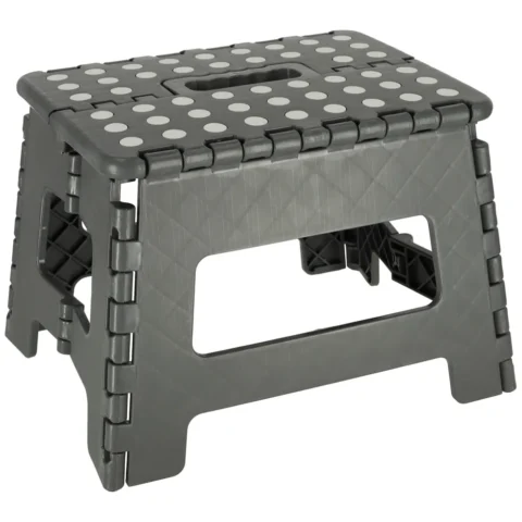 Stołek taboret składany antypoślizgowy 22cm ciemny szary