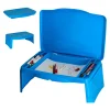 Stolik samochodowy do auta podróżny przenośny składany dla dzieci ze schowkiem niebieski
