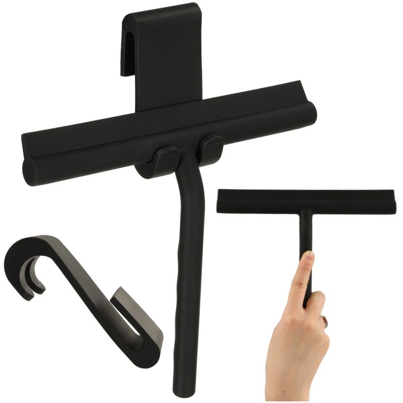 Ściągaczka do wody pary do szyb okien kabin prysznicowych czarna silikonowa - obrazek 7