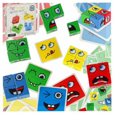 Klocki kreatywne montessori wyzwania zmieniające twarz emocje