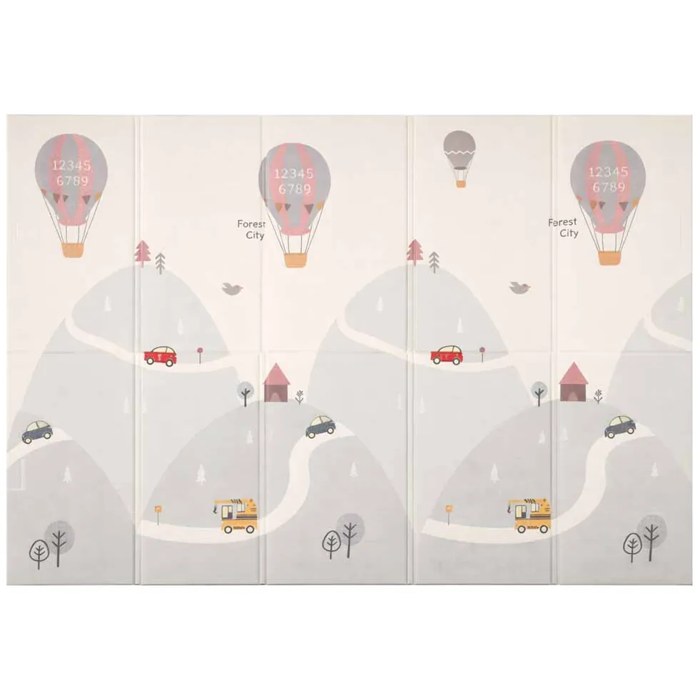 Mata edukacyjna piankowa dwustronna składana 150x200cm balony ulica - obrazek 2