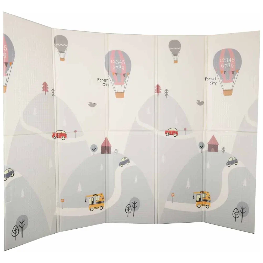 Mata edukacyjna piankowa dwustronna składana 150x200cm balony ulica - obrazek 4